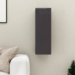 vidaXL Mueble de TV madera contrachapada gris brillante 30,5x30x90 cm