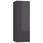 vidaXL Mueble de TV madera contrachapada gris brillante 30,5x30x90 cm vidaXL Mueble de TV madera contrachapada gris brillante 30,5x30x90 cm