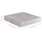 vidaXL Estante flotante pared 4 uds MDF gris hormigón 23x23,5x3,8 cm vidaXL Estante flotante pared 4 uds MDF gris hormigón 23x23,5x3,8 cm