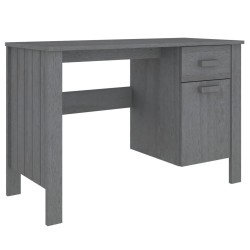 vidaXL Escritorio HAMAR madera maciza pino gris oscuro 113x50x75 cm