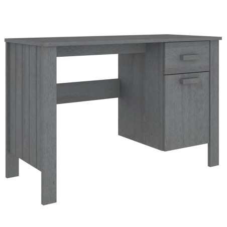 vidaXL Escritorio HAMAR madera maciza pino gris oscuro 113x50x75 cm
