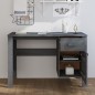 vidaXL Escritorio HAMAR madera maciza pino gris oscuro 113x50x75 cm