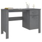 vidaXL Escritorio HAMAR madera maciza pino gris oscuro 113x50x75 cm
