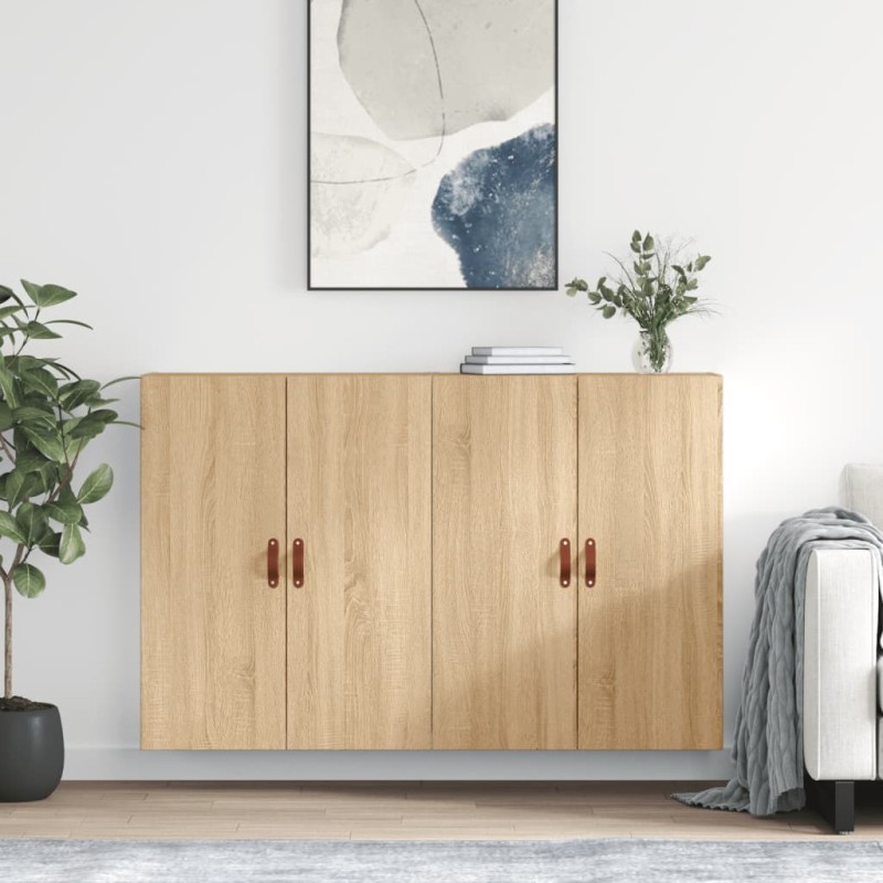 vidaXL Armario de pared 2 unidades roble Sonoma 69,5x34x90 cm