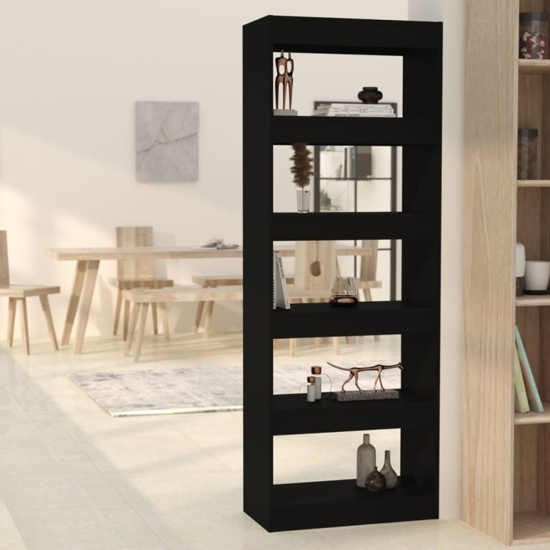 vidaXL Estantería/divisor madera de ingeniería negro 60x30x166 cm vidaXL Estantería/divisor madera de ingeniería negro 60x30x166 cm