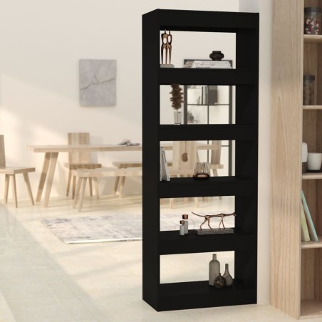 vidaXL Estantería/divisor madera de ingeniería negro 60x30x166 cm