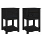vidaXL Mesitas de noche 2 uds madera maciza de pino negro 40x35x61,5cm vidaXL Mesitas de noche 2 uds madera maciza de pino negro 40x35x61,5cm