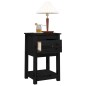 vidaXL Mesitas de noche 2 uds madera maciza de pino negro 40x35x61,5cm vidaXL Mesitas de noche 2 uds madera maciza de pino negro 40x35x61,5cm
