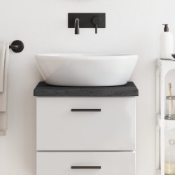 vidaXL Encimera baño madera maciza tratada gris oscuro 40x40x(2-4) cm
