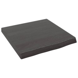 vidaXL Encimera baño madera maciza tratada gris oscuro 40x40x(2-4) cm
