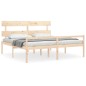 vidaXL Cama para personas mayores con cabecero madera maciza 200x200cm