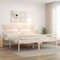 vidaXL Cama para personas mayores con cabecero madera maciza 200x200cm