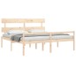 vidaXL Cama para personas mayores con cabecero madera maciza 200x200cm