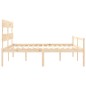 vidaXL Cama para personas mayores con cabecero madera maciza 200x200cm