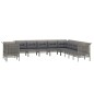 vidaXL Set de muebles de jardín 11 pzas y cojines ratán sintético gris vidaXL Set de muebles de jardín 11 pzas y cojines ratán sintético gris