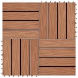 vidaXL Baldosas porche relieve profundo WPC 1 m² marrón claro 11 uds