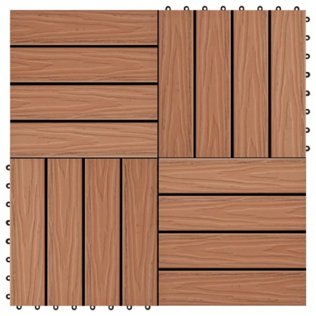 vidaXL Baldosas porche relieve profundo WPC 1 m² marrón claro 11 uds
