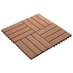 vidaXL Baldosas porche relieve profundo WPC 1 m² marrón claro 11 uds
