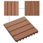 vidaXL Baldosas porche relieve profundo WPC 1 m² marrón claro 11 uds vidaXL Baldosas porche relieve profundo WPC 1 m² marrón claro 11 uds