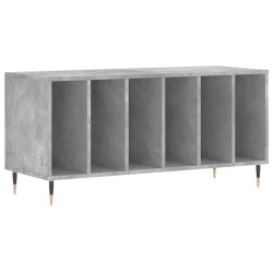 vidaXL Mueble discos madera contrachapada gris hormigón 100x38x48 cm