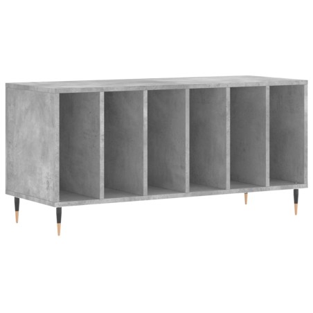 vidaXL Mueble discos madera contrachapada gris hormigón 100x38x48 cm