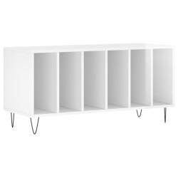 vidaXL Mueble discos madera contrachapada blanco brillo 100x38x48 cm