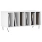 vidaXL Mueble discos madera contrachapada blanco brillo 100x38x48 cm
