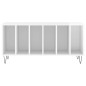 vidaXL Mueble discos madera contrachapada blanco brillo 100x38x48 cm