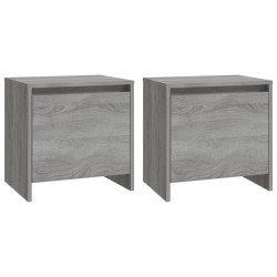 vidaXL Mesitas noche 2 uds madera ingeniería gris Sonoma 45x34x44,5 cm
