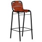 vidaXL Set muebles bar 3 piezas madera maciza reciclada y cuero cabra 