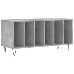 vidaXL Mueble discos madera contrachapada gris hormigón 100x38x48 cm