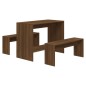 vidaXL Juego de comedor 3 piezas madera ingeniería marrón roble vidaXL Juego de comedor 3 piezas madera ingeniería marrón roble