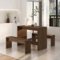 vidaXL Juego de comedor 3 piezas madera ingeniería marrón roble vidaXL Juego de comedor 3 piezas madera ingeniería marrón roble