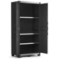 Keter Armario de almacenaje de estantes Garage XL negro plateado 182cm Keter Armario de almacenaje de estantes Garage XL negro plateado 182cm