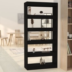 vidaXL Estantería/divisor madera de ingeniería negro 80x30x166 cm