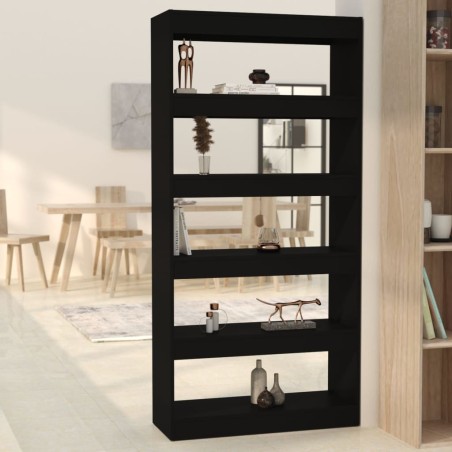 vidaXL Estantería/divisor madera de ingeniería negro 80x30x166 cm
