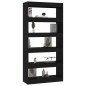 vidaXL Estantería/divisor madera de ingeniería negro 80x30x166 cm vidaXL Estantería/divisor madera de ingeniería negro 80x30x166 cm