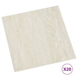vidaXL Tarimas autoadhesivas 20 unidades PVC 1,86 m² crema