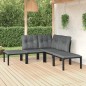 vidaXL Juego de muebles de jardín 5 pzas ratán sintético negro y gris