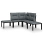 vidaXL Juego de muebles de jardín 5 pzas ratán sintético negro y gris