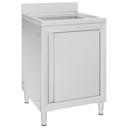 vidaXL Fregadero de cocina profesional acero inoxidable 60x60x96 cm