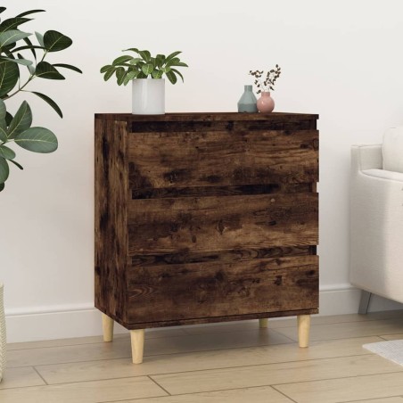 vidaXL Aparador madera contrachapada color roble ahumado 60x35x70 cm