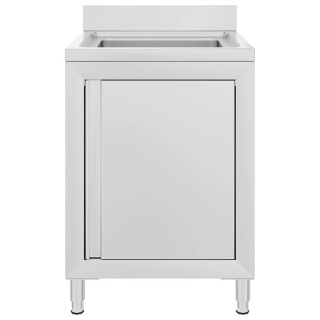 vidaXL Fregadero de cocina profesional acero inoxidable 60x60x96 cm