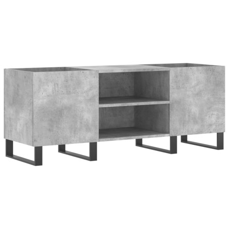 vidaXL Mueble discos madera contrachapada gris hormigón 121x38x48 cm