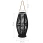 vidaXL Portavelas colgante bambú negro 60 cm vidaXL Portavelas colgante bambú negro 60 cm