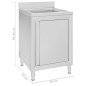 vidaXL Fregadero de cocina profesional acero inoxidable 60x60x96 cm vidaXL Fregadero de cocina profesional acero inoxidable 60x60x96 cm