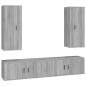 vidaXL Set de muebles para TV 4 pzas madera contrachapada gris Sonoma vidaXL Set de muebles para TV 4 pzas madera contrachapada gris Sonoma