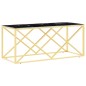 vidaXL Mesa de centro acero inoxidable y vidrio 110x45x45 cm vidaXL Mesa de centro acero inoxidable y vidrio 110x45x45 cm