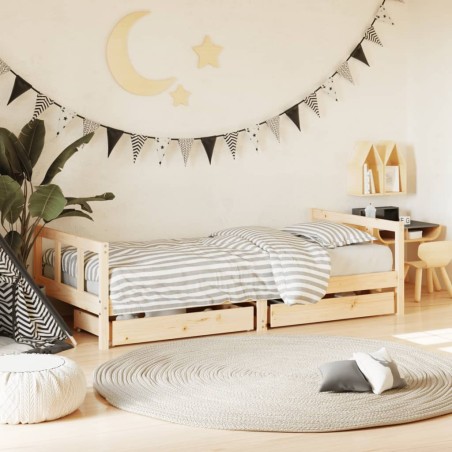 vidaXL Estructura de cama infantil con cajones madera pino 90x190 cm 