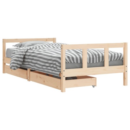 vidaXL Estructura de cama infantil con cajones madera pino 90x190 cm 